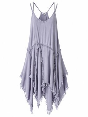 Free People Tattered Up Shred Slip Dress in Lavender | Size XS